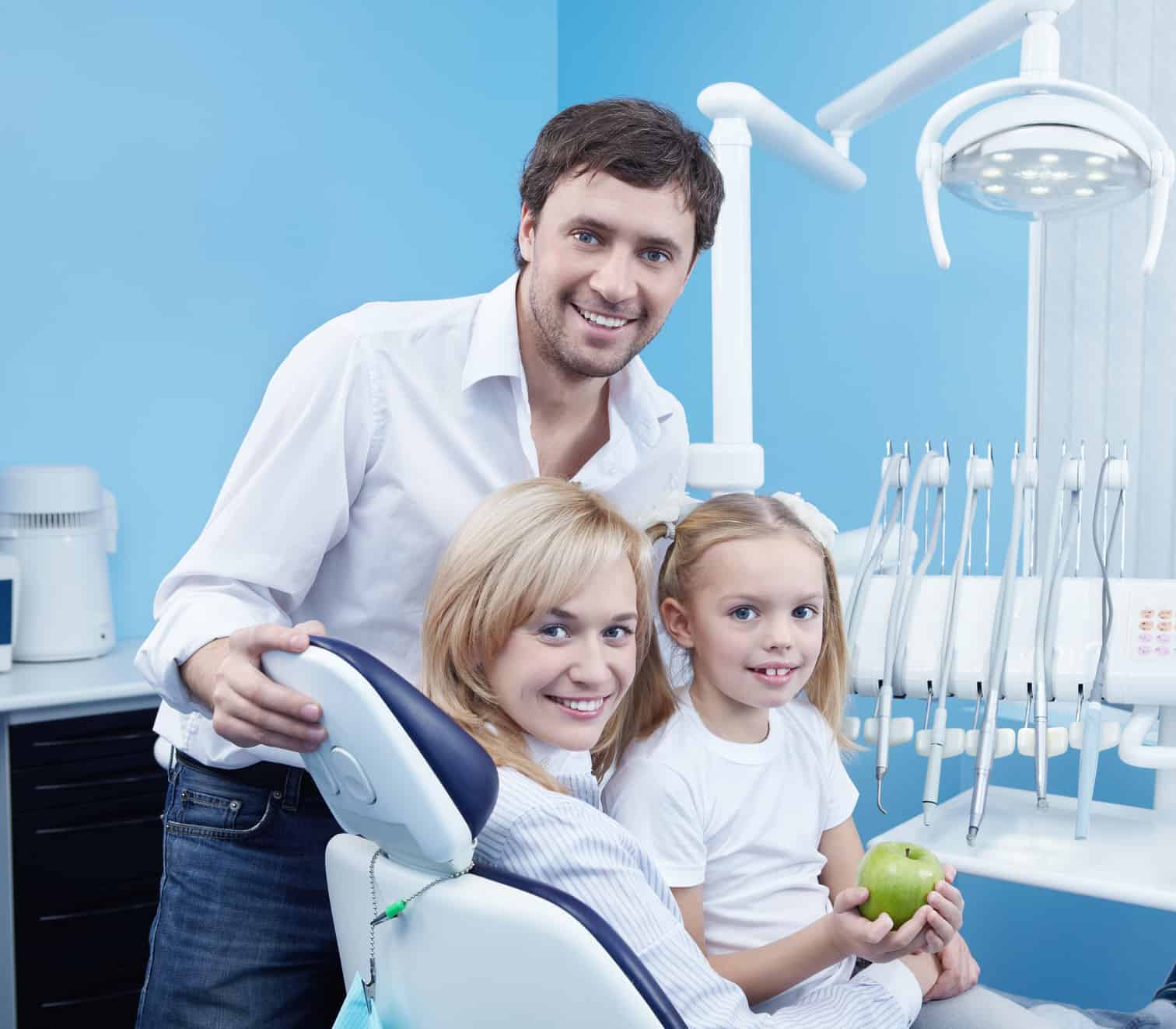 Happy family at the dentist